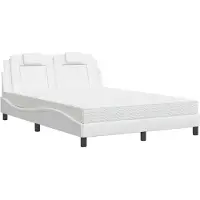Prolenta Maison Exclusive - Bed "Viana" met matras, wit, 140x190 cm, kunstleer