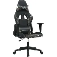 Syfax Massage gamestoel kunstleer zwart en camouflage