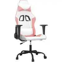 Syfax Massage gamestoel kunstleer wit en roze