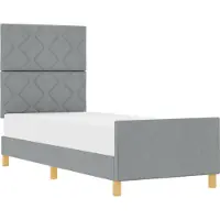vidaXL Bedframe met hoofdeinde Lichtgrijs 80 x 200 cm Stof