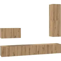 Syfax Wand TV Kast 4 pcs Artisan Eiken Bewerkt hout