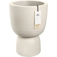 Elho Amber Coupe Round 41 - Linnen wit - L 41 x B x H 58 cm - Binnen en Buiten - 100% gerecycled kunststof