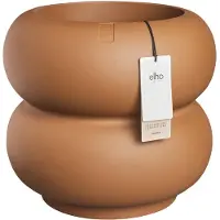 Elho Amber Roll Low 43 - Karamel - Ø43 x H 40 cm - Binnen en Buiten - 100% gerecycled kunststof