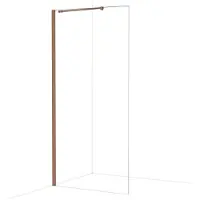 Maxaro Diamond Inloopdouche | 100 cm Glanzend koper Helder glas Vaste wand