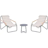 Beliani PASTO - Loungeset - Donkergrijs - Staal