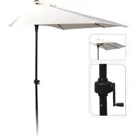 Progarden Parasol Half Rond Ø250cm Grijs grijs Metaal Parasol