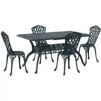 vidaXL Tuin Eettafel Set 5 st Groen Aluminium