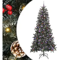 vidaXL Kunstkerstboom Groen 240 cm PVC en Plastic en Staal