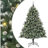 vidaXL Kunstkerstboom Groen 210 cm PVC en Plastic en Staal