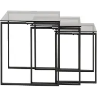 Ebuy24 Kamma salontafel bijzettafels set met 3 stk grijs.