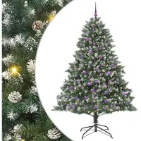 vidaXL Kunstkerstboom Groen 210 cm PVC en Plastic en Staal