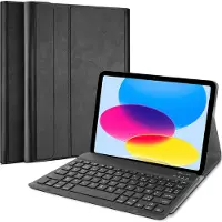 Cazy tablet Hoes met Toetsenbord geschikt voor iPad 11 (2025) 11 inch / 10e generatie (2022) 10.9 inch - AZERTY Bluetooth Keyboard Case - Zwart