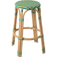 Jline kruk Geo - polyresin/rotan - geel/azuurblauw - 2 stuks