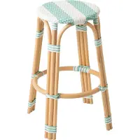 Jline kruk gestreept - hout - lichtblauw/ wit - 2 stuks