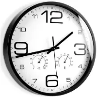By Lille Vilde wandklok met thermometer en hygrometer, wit, 30 cm