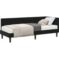 Syfax Hoekbedframe met Matras 2 st Zwart 80 x 200 cm Fluweel