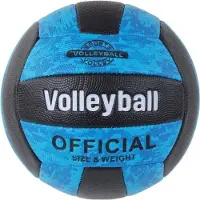 Leantoys Blauwe en zwarte volleybalbal maat 5 kleurrijk