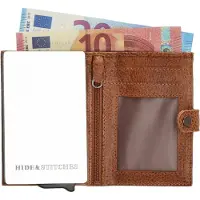 Hide & Stitches Portemonnee met Safety Wallet RFID Paint Rock Cognac