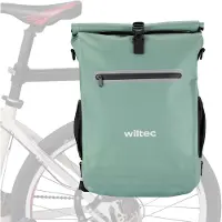 Wiltec bagagedrager tas, groene fietstas, rugzak met 20 liter opbergruimte, bagagedrager tas met laptopvak, waterbestendige fietstas