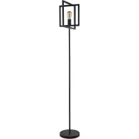 Searchlight Vloerlamp Squares, zwart, Woon-/ Eetkamer, metaal, Modern, vloerlamp