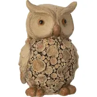 J-Line figuur Uil - hout - polyresin - naturel - large