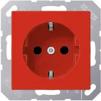 JUNG JG SCHUKO stopcontact A1520BFRT, breekveilig, 16A, 250V, type A, rood