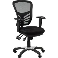 Stema Ergonomische draaibare bureaustoel HG-0001, nylon onderstel, verstelbare armleuningen, zwart