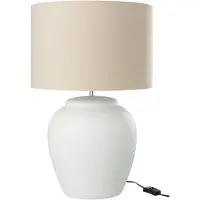 J-Line Lamp Meli + Kap Keramiek Linnen Wit Large