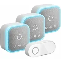 Avidsen 102508-3 Sona-T Battery draadloze deurbel met 3 ontvangers op batterijen