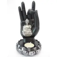 Dragon ZWARTE BOEDDHA HAND WIEROOK/THEELICHTHOUDER