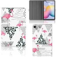 B2Ctelecom Samsung Galaxy Tab S6 Lite | S6 Lite (2022) Flip Case Flamingo Triangle