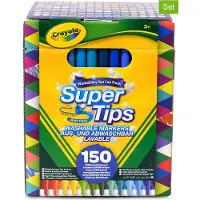 Crayola - Supertips - Viltstiften - Set van 150 viltstiften in verschillende kleuren - Uitwasbare viltstiften met middelgrote punt