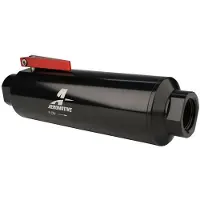 Aeromotive In-Line AN-12 Filter w/Shutoff Valve 100 Micron SS Element - Black Anodize Finish
