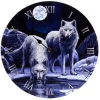 Nobrand Lisa Parker Warriors of Winter Wolf Bedrukte Klok