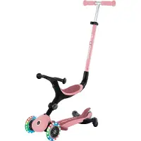 Globber Meegroeistep - Go Up Active Lights Pastel Pink 360 - roze - lichtgevende wielen - met duwstang - in hoogte verstelbaar - vanaf 15 maanden tot 9 jaar
