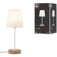 Paulmann Tafellampe , Stellan, Wit, Woonkamer, Stof, Modern