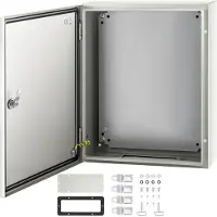 Vevor NEMA stalen behuizing 50x40x15cm NEMA 4X stalen schakelkast IP66 waterdicht en stofdicht elektrische aansluitdoos voor buiten/binnen met montageplaat