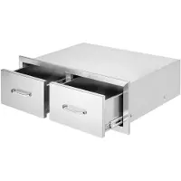 Vevor 75 x 25 x 50 cm haarddeur, dubbele laag roestvrijstalen BBQ-deur, verticale BBQ-eilanddeur