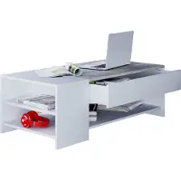 VCM Tindus salontafel 1 lade, 3 plankenwit/betonlook.