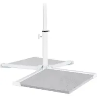 Relaxdays parasolvoet kruisvoet - 19-34 mm stokken - met klem - staal - wit