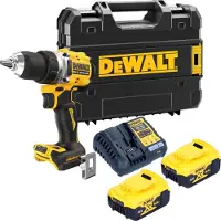 DeWalt compacte XR 18V boor-schroefmachine met 2 accu's 5 Ah, 1 oplader in TSTAK-koffer - - DCD800P2T-QW