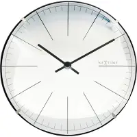 Nextime Big Stripe Mini Dome – Wandklok/Tafelklok – 20 cm – Glas – Wit