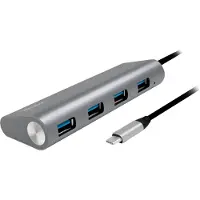 Logilink UA0309 UA0309 USB-hub 4 poorten USB-A USB 3.1 Gen1 5 GBit/s Met USB-C stekker Grijs