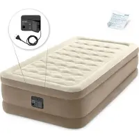 Intex Ultra Plush - Luchtbed - 1-Persoons - 99x191x46 cm (BxLxH) - Beige - Met ingebouwde motorpomp