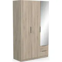 CALICOSY Kast met 3 deuren, 2 laden en 1 spiegel ghost l119,4 cm