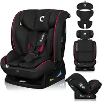 Lionelo Autostoeltje Aart i-Size, geschikt vanaf de geboorte tot 12 jaar, 40-150 cm, met een breed instelbereik. Extra zijbescherming. Voldoet aan de R129/03 norm - zwart