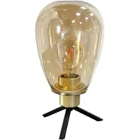 Steinhauer Tafellamp Reflexion 2682ME Messing – Amber glas 28 cm