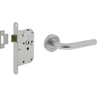 Intersteel Compleet deurklinkset Recht RVS en wit