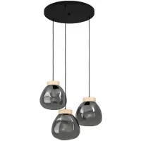 Eglo Ronde hanglamp Magacela 3-lichts met smoke glas