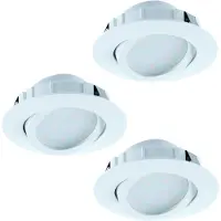 Eglo Set van 3 inbouwspots Pineda wit